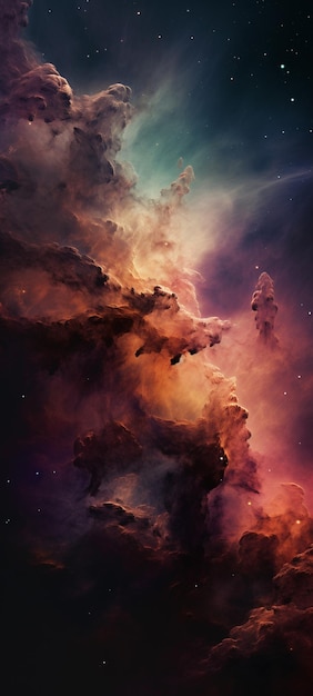 Есть изображение очень красочного облачного образования в небе, созданное искусственным интеллектом.