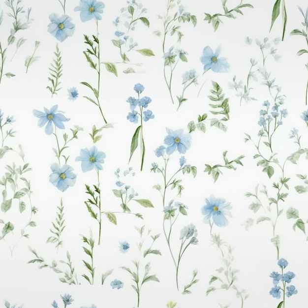 there is a picture of a wallpaper with blue flowers on it generative ai