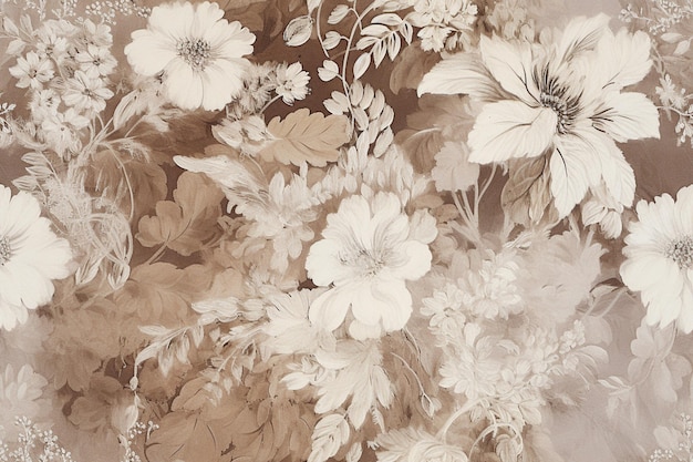 there is a picture of a wallpaper with flowers on it generative ai