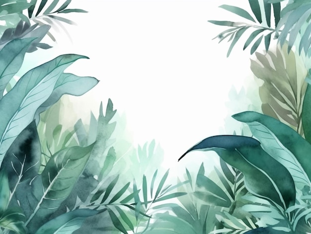Есть изображение акварельной живописи генеративного ИИ джунглей.