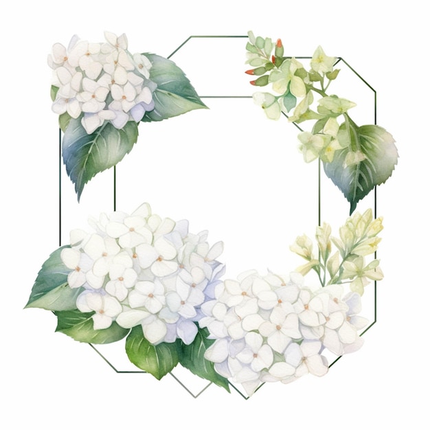 There is a picture of a wreath of flowers with leaves generative ai