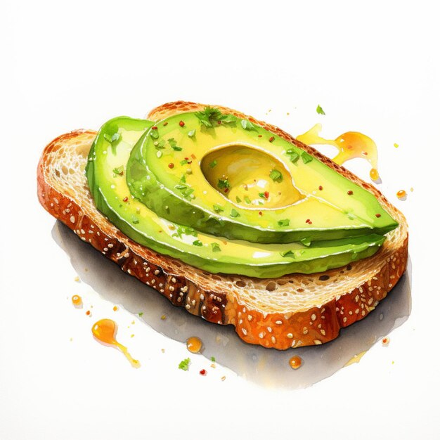 there is a piece of bread with avocado on it generative ai