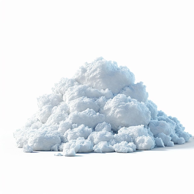 there is a pile of snow on the ground with a white background generative ai