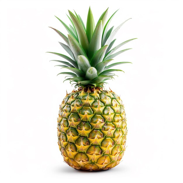 there is a pineapple that is sitting on a white surface generative ai