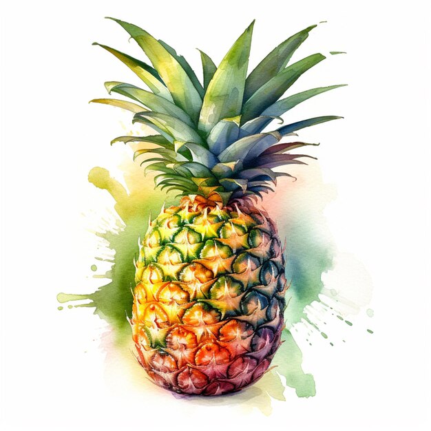 there is a pineapple with a green leaf on it generative ai