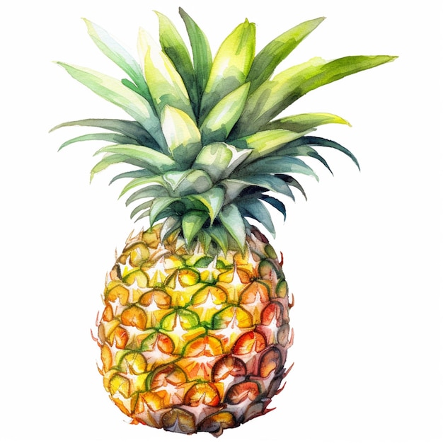 there is a pineapple with a green leaf on top generative ai