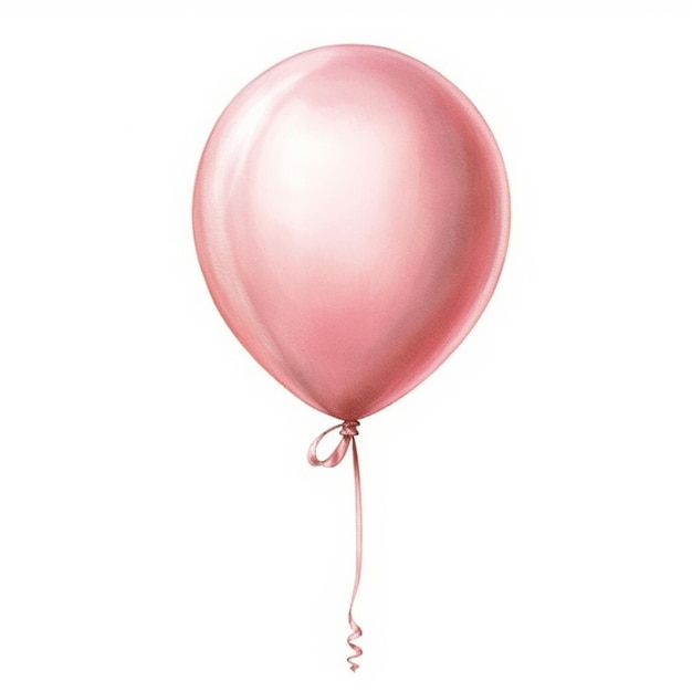 there is a pink balloon with a ribbon tied to it generative ai