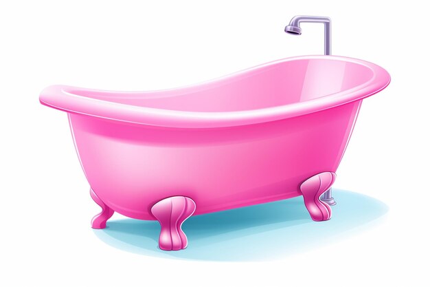 Photo there is a pink bathtub with a faucet and a chrome faucet generative ai