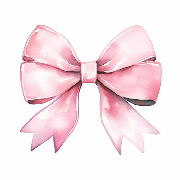 Photo there is a pink bow with a black ribbon on it generative ai