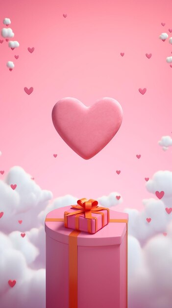 there is a pink box with a pink heart on it generative ai