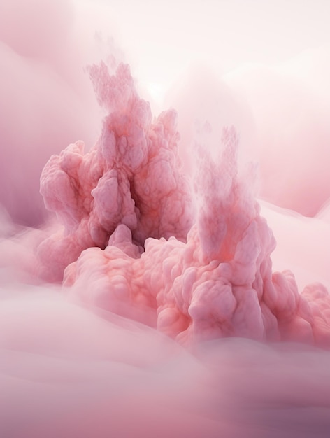 there is a pink cloud that is blowing up in the air generative ai