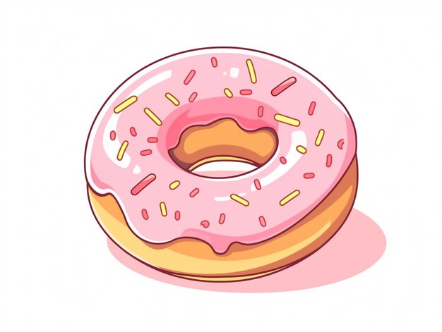 there is a pink donut with sprinkles on it generative ai