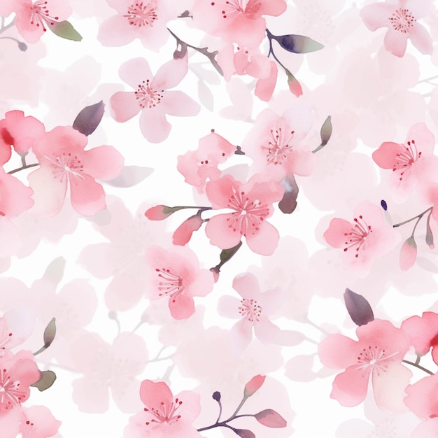 There is a pink flower pattern on a white background generative ai