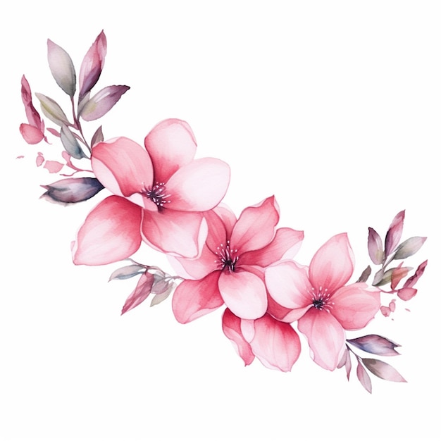 There is a pink flower that is on a branch generative ai