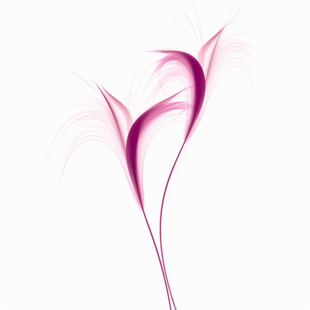 There is a pink flower that is in the middle of a white background generative ai