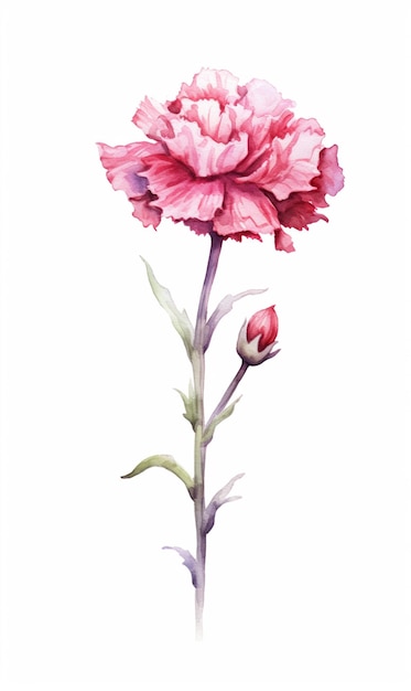 there is a pink flower that is on a stem generative ai