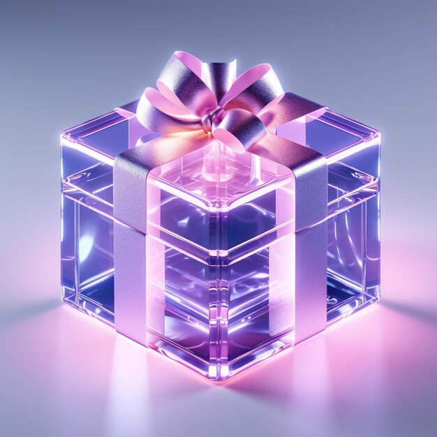 There is a pink gift box with a bow on top generative ai