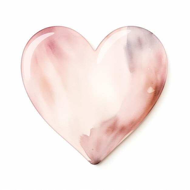 There is a pink heart shaped object on a white surface generative ai