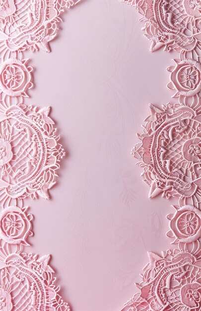 there is a pink lace border with a white background generative ai