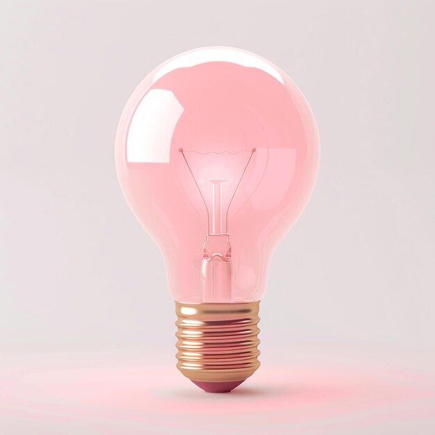 there is a pink light bulb that is on a table generative ai