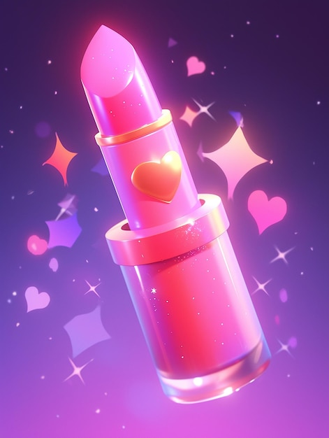 There is a pink lipstick with a heart on it generative ai