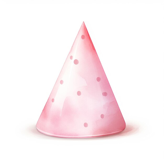 there is a pink party hat with polka dots on it generative ai