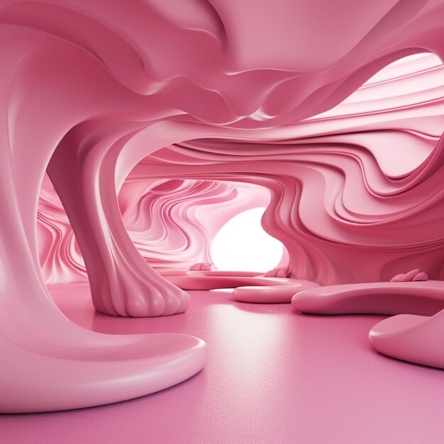 Photo there is a pink room with a pink floor and a pink wall generative ai