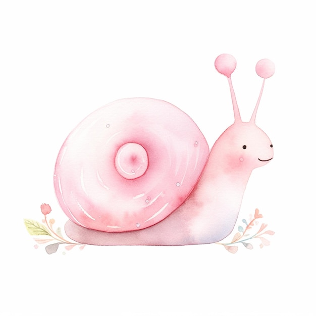 there is a pink snail with two pink balls on its shell generative ai