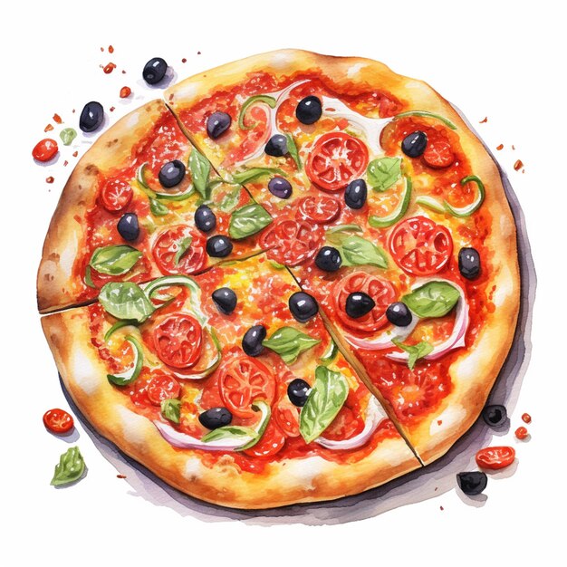 Foto c'è una pizza con pomodori generativa ai