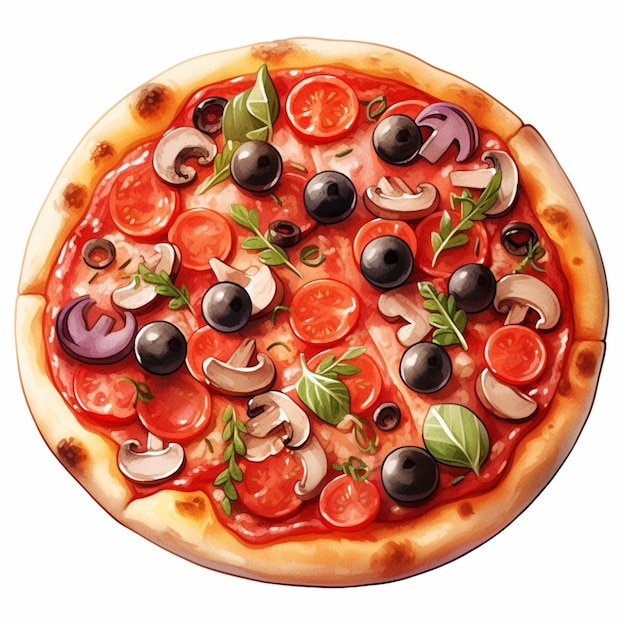 There is a pizza with tomatoes generative ai