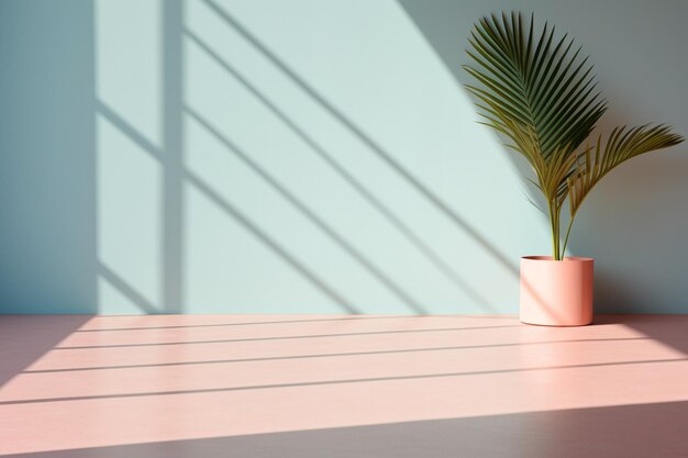 Photo there is a plant in a pot on a table in a room generative ai