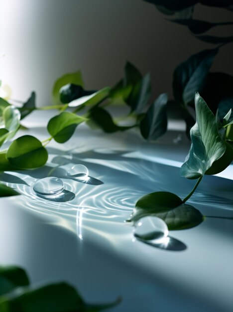 Photo there is a plant that is growing out of a glass generative ai