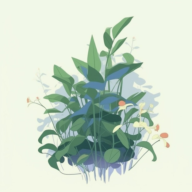 there is a plant that is growing out of a pot generative ai