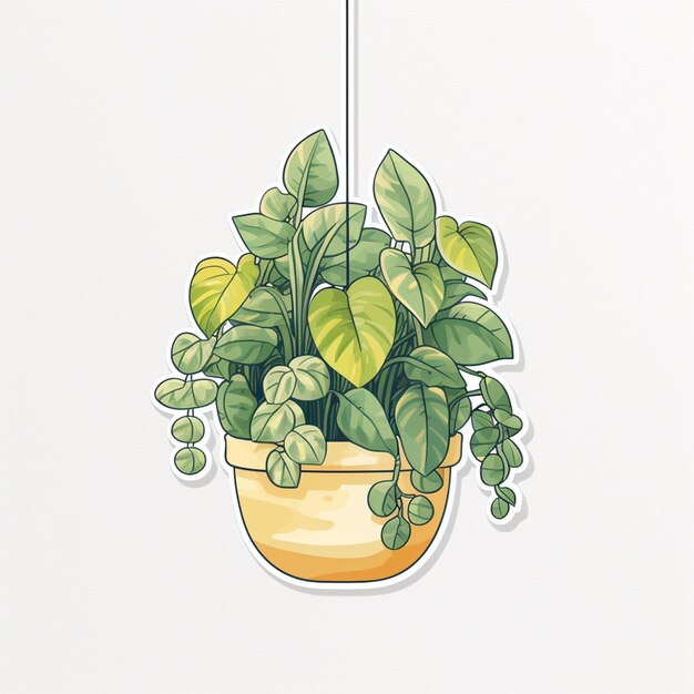 Photo there is a plant that is hanging from a string generative ai