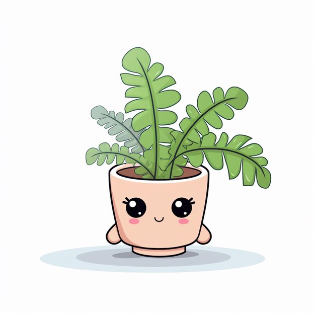 there is a plant with a face on it in a pot generative ai