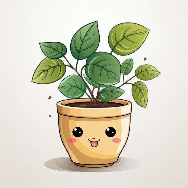 there is a plant with a face on it in a pot generative ai