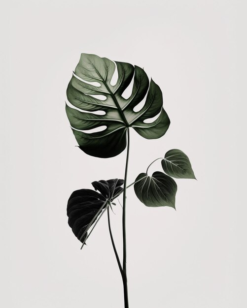 there is a plant with a leaf on it in a vase generative ai