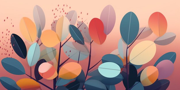 There is a plant with many leaves and a pink background generative ai