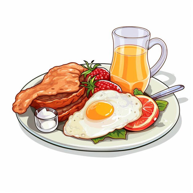 토스트 생성 Ai와 함께 아침 식사 음식의 접시가 있습니다.