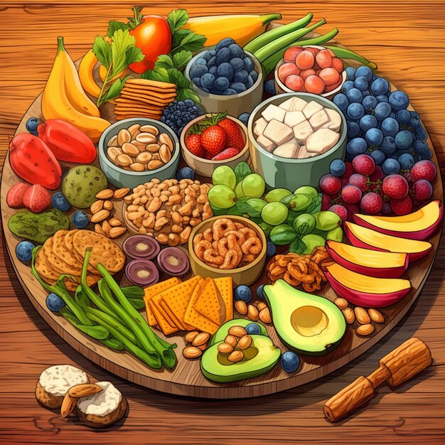 There is a plate of food that includes fruits generative ai