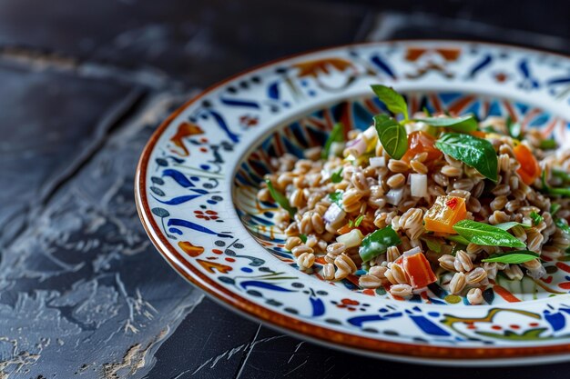 there is a plate of food that is on a table generative ai