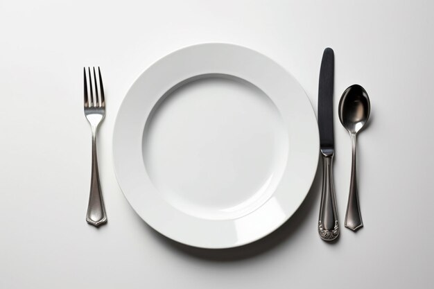 there is a plate with a fork and knife on it generative ai