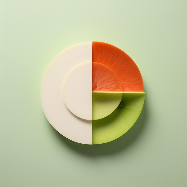 Photo there is a plate with a slice of fruit on it generative ai