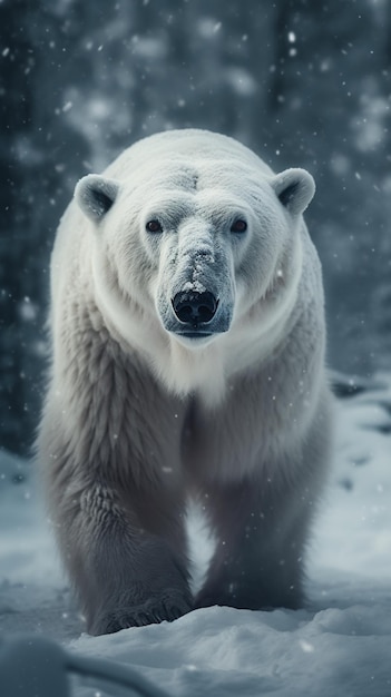 雪の中を歩く北極熊が森の中を歩いている - ガジェット通信 GetNews