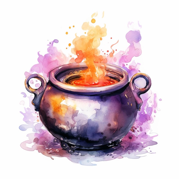 There is a pot of soup with a fire inside of it generative ai