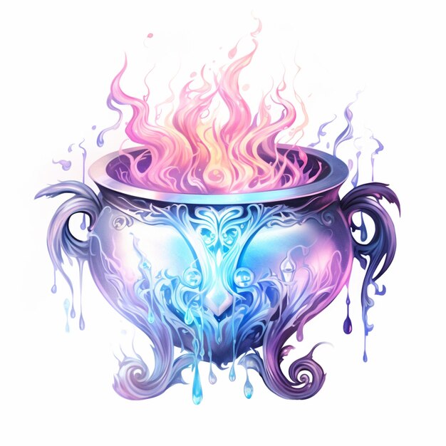 there is a pot with a fire inside of it generative ai