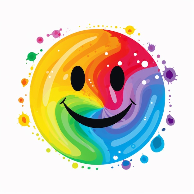 Photo there is a rainbow smiley face with a smile on it generative ai