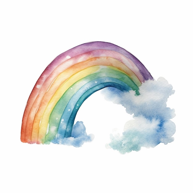 there is a rainbow that is in the sky with clouds generative ai