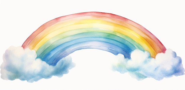 there is a rainbow that is in the sky with clouds generative ai