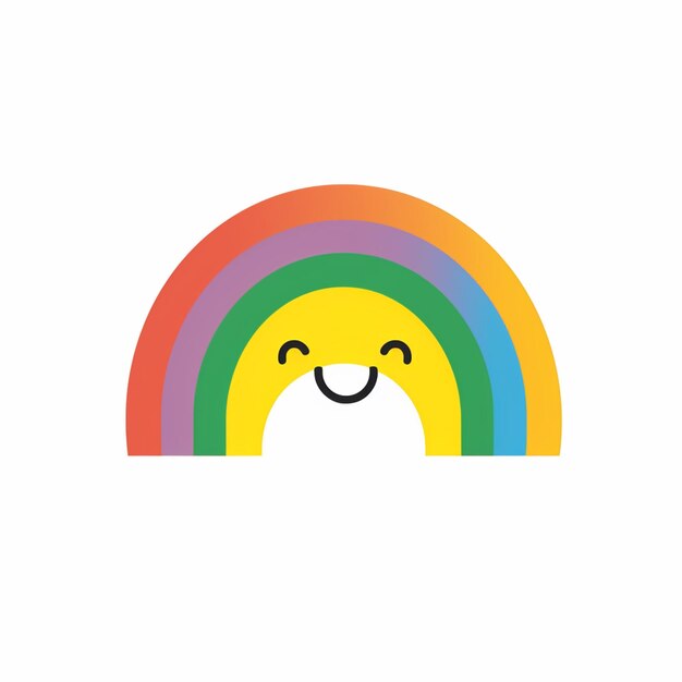 there is a rainbow with a smile on its face generative ai